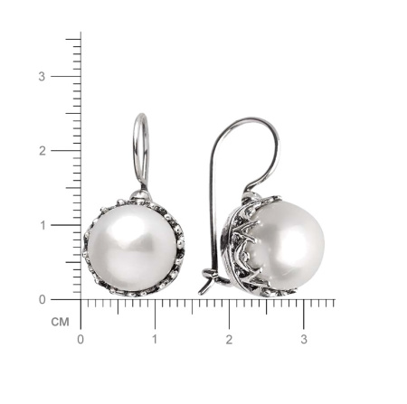 Серебряные серьги с жемчугом