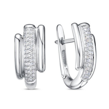 Серьги из серебра с фианитами