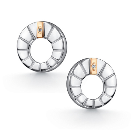 Серьги из серебра с бриллиантом