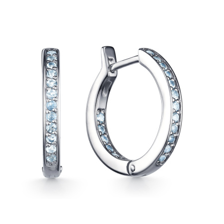 Серьги-конго из серебра с топазом