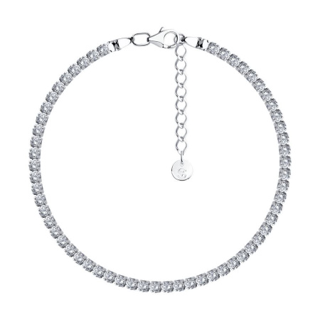 Браслет из серебра с фианитами