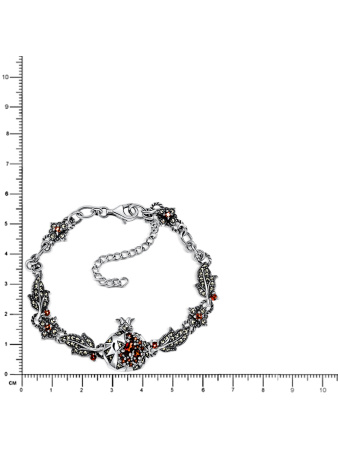 Серебряный браслет ALEXANDRE VASSILIEV «Гранатовое вино» с гранатами и марказитами Swarovski