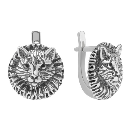 Серьги из серебра «Вельможа» кот