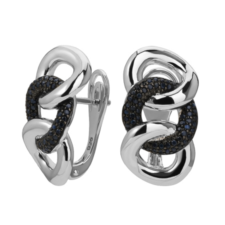 Серьги из серебра с сапфирами «Цепи»