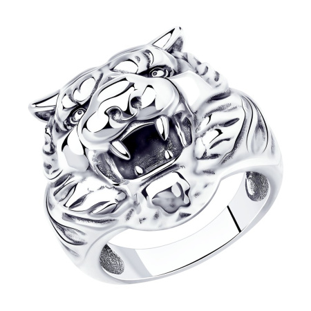 Мужское кольцо из серебра «Тигр»