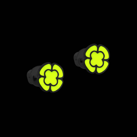 Серебряные серьги-пусеты с эмалью