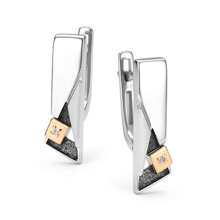 Серьги из серебра с бриллиантом