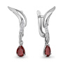 Серебряные серьги с гранатом и фианитами