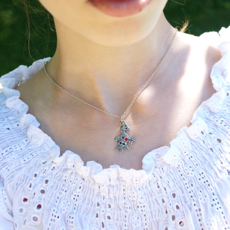 Серебряная подвеска «Птица» с эмалью