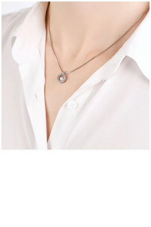 Подвеска серебряная с танцующими фианитами