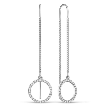 Серьги из серебра с фианитами