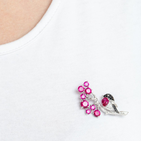 Брошь «Снегирь» SOKOLOV