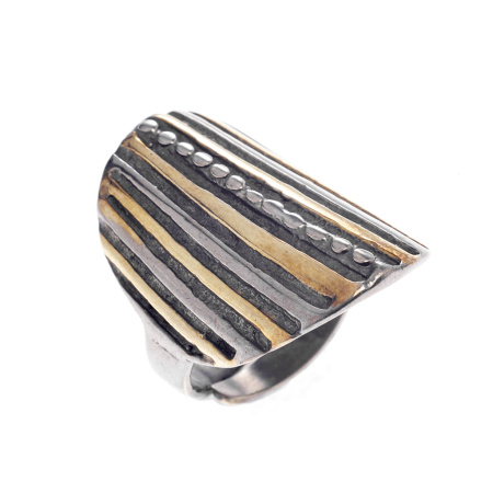 Серебряное кольцо с частичной позолотой