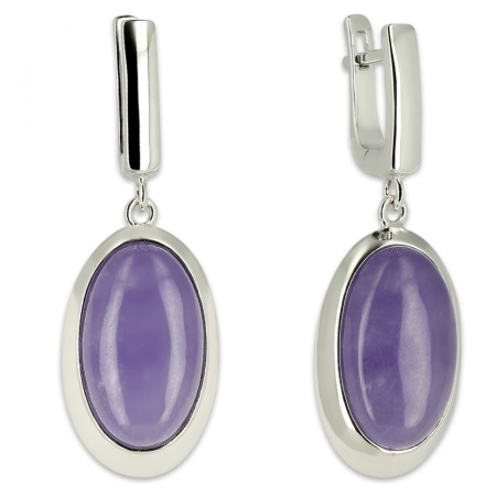 Серьги из серебра с жадеитом