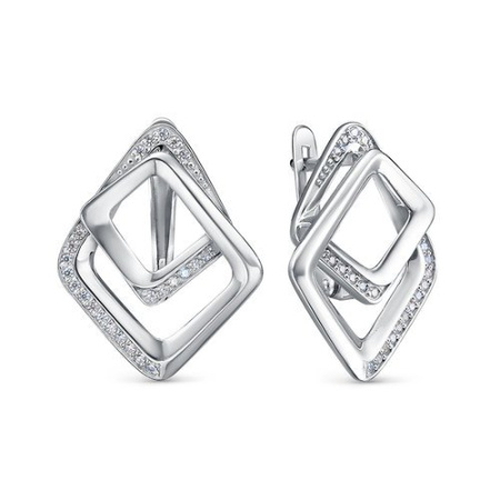 Серебряные серьги с фианитами