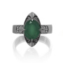 Серебряное кольцо с зеленым ониксом