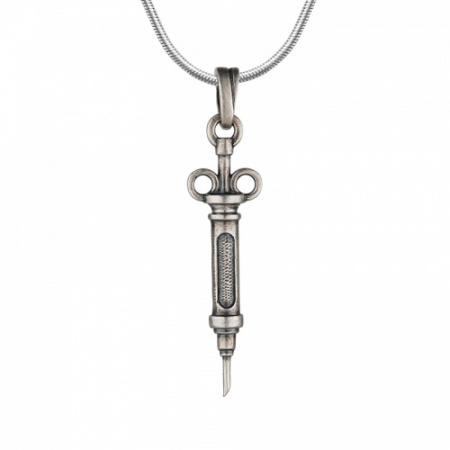 Подвеска из серебра для Медика «Шприц»