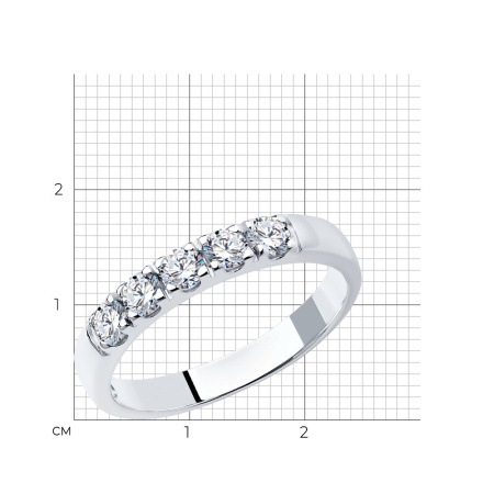 Кольцо из серебра с фианитами