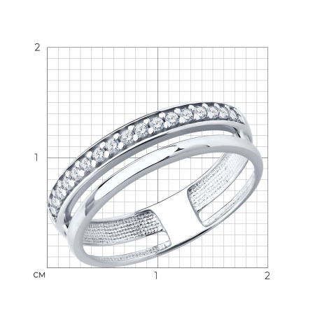 Серебряное кольцо с фианитами