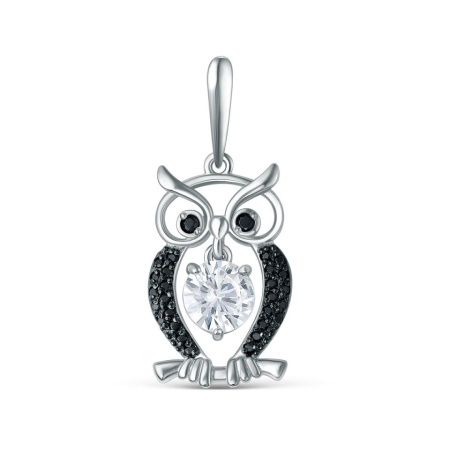Серебряная подвеска с фианитами «Сова»