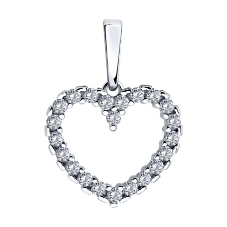 Подвеска из серебра с фианитами «Сердце»