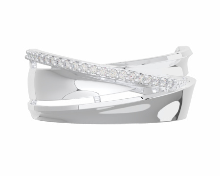 Кольцо из серебра с фианитами