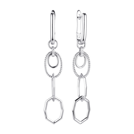 Серьги из серебра с фианитами