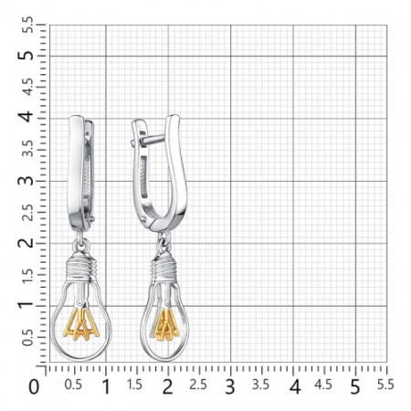 Серьги серебряные «Лампочка»