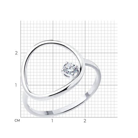 Кольцо из серебра с фианитом