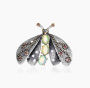 Серебряная брошь с опалом и турмалином «Мотылек»