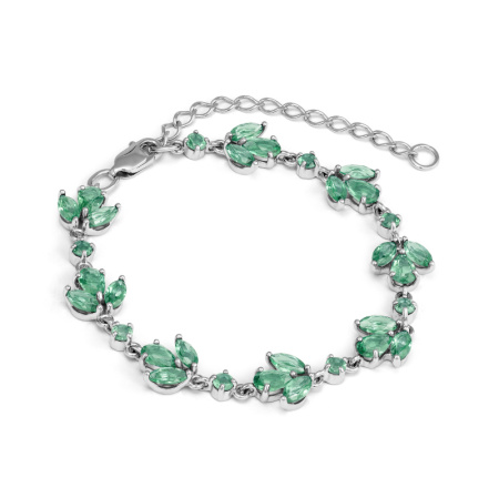 Серебряный браслет с празиолитом