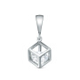 Подвеска из серебра с фианитом «Куб»