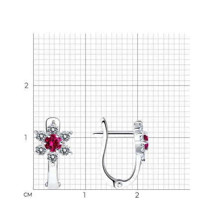 Серьги из серебра с кристаллами и фианитами