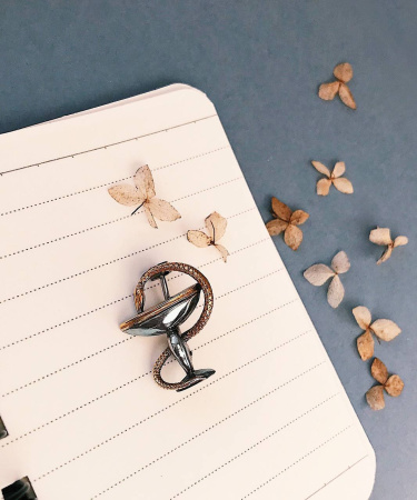 Серебряная брошь со змеей