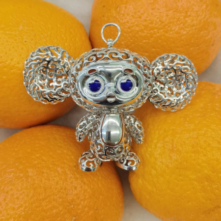 Елочная игрушка из серебра «Ушастик»