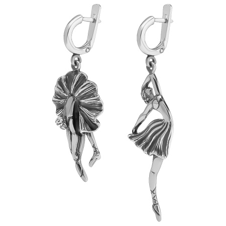 Серьги из серебра с эмалью «Балерина»