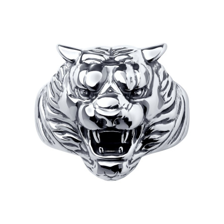 Мужское кольцо из серебра «Тигр»