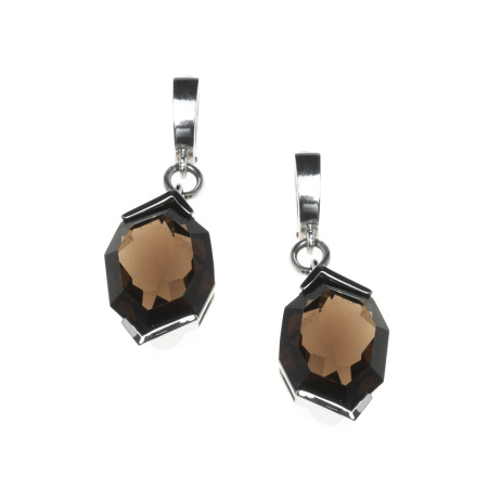 Серьги из серебра с раухтопазом