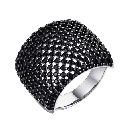 Кольцо из серебра «Черный элемент»