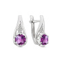 Серьги из серебра с аметистом и фианитами