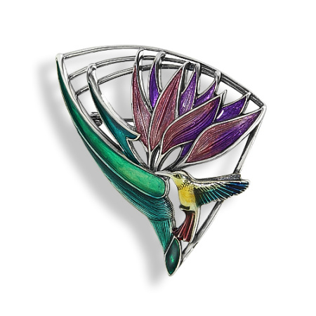 Брошь из серебра «Колибри»