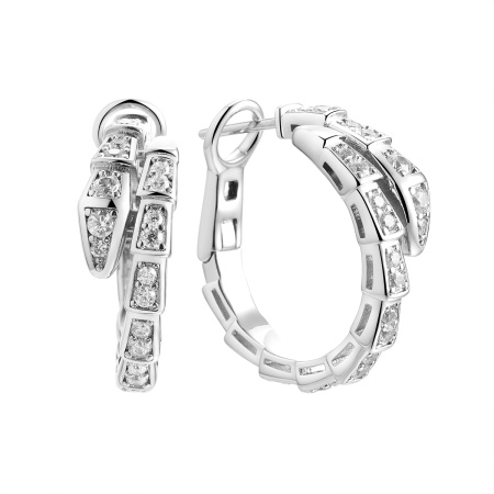 Серьги-конго из серебра с фианитом