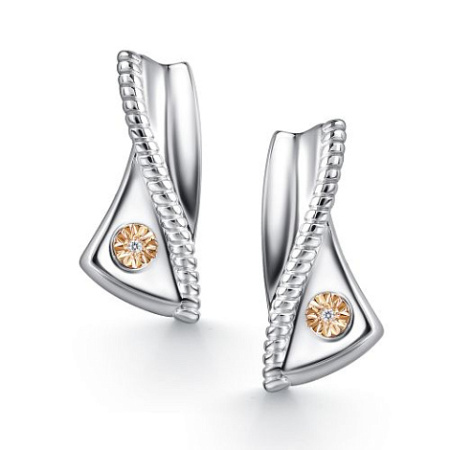 Серьги из серебра с бриллиантами