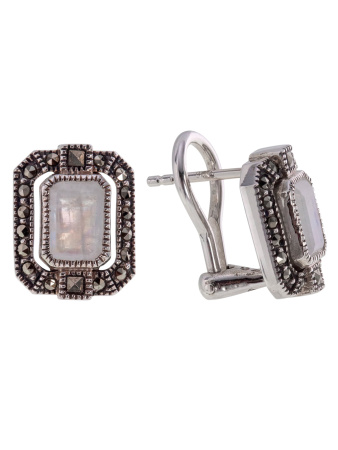 Серебряные серьги ALEXANDRE VASSILIEV с лунным камнем