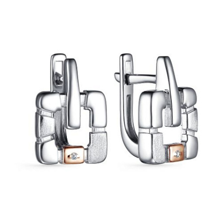 Серьги из серебра с бриллиантом