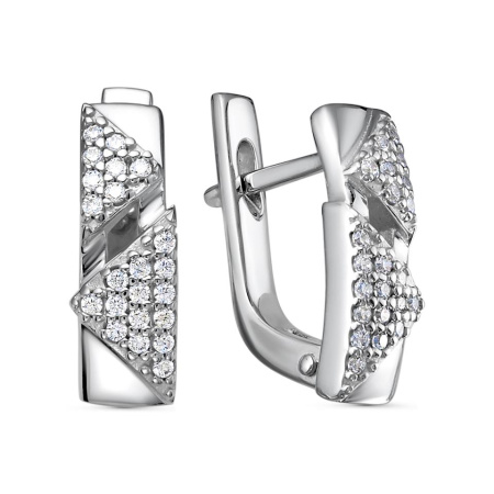 Серьги из серебра с фианитами