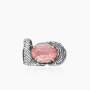 Серебряное кольцо «Родохрозитовая Лазурь» с родохрозитом