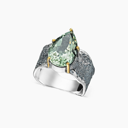Серебряное кольцо «Мятный Лист»