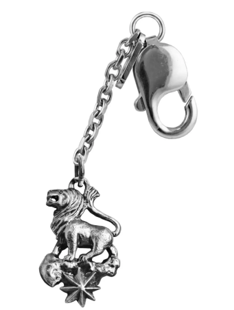Серебряный брелок для ключей «Зодиак Лев»