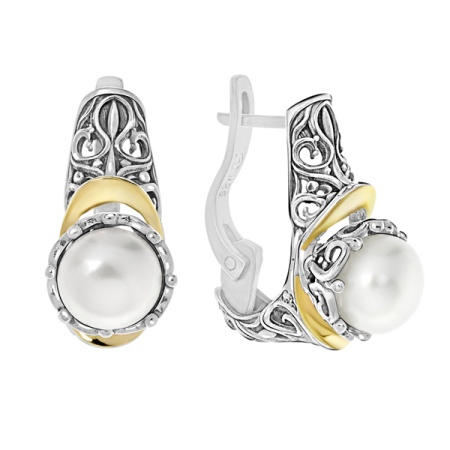 Серьги из серебра с жемчугом